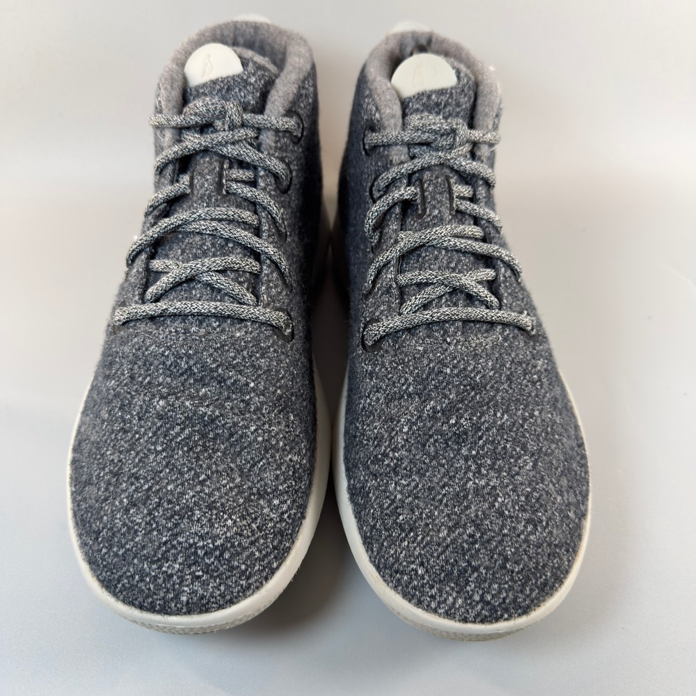 Allbirds Wool Runner Up Mid WRUM Mens 9 Running Shoes Charcoal Gray White Lace - Picture 3 of 16